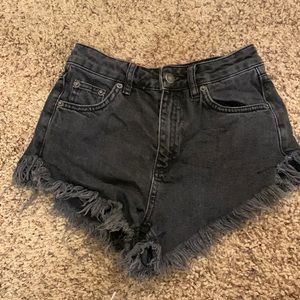 Black jean shorts